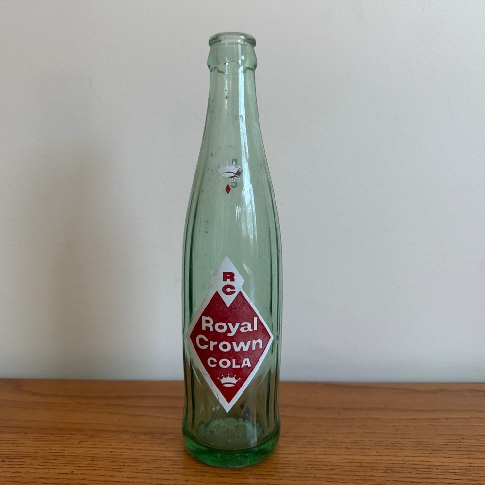 Vintage Royal Crown Cola‎ Glass Bottle 10 FL Oz Retro Soda Pop Bottle Decor